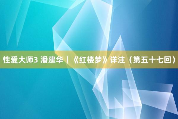 性爱大师3 潘建华｜《红楼梦》详注（第五十七回）