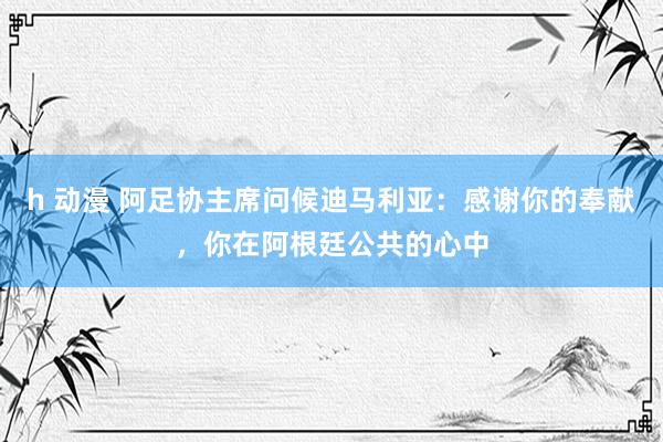 h 动漫 阿足协主席问候迪马利亚：感谢你的奉献，你在阿根廷公共的心中