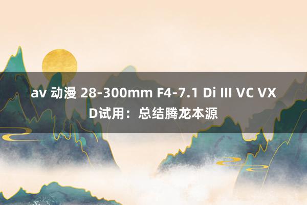 av 动漫 28-300mm F4-7.1 Di III VC VXD试用：总结腾龙本源