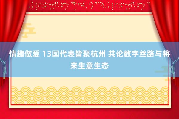 情趣做爱 13国代表皆聚杭州 共论数字丝路与将来生意生态