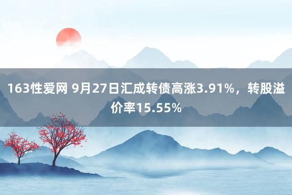 163性爱网 9月27日汇成转债高涨3.91%，转股溢价率15.55%