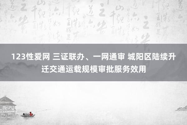 123性爱网 三证联办、一网通审 城阳区陆续升迁交通运载规模审批服务效用