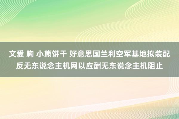 文爱 胸 小熊饼干 好意思国兰利空军基地拟装配反无东说念主机网以应酬无东说念主机阻止