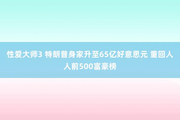 性爱大师3 特朗普身家升至65亿好意思元 重回人人前500富豪榜