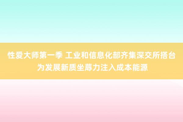 性爱大师第一季 工业和信息化部齐集深交所搭台 为发展新质坐蓐力注入成本能源