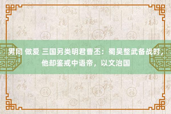 男同 做爱 三国另类明君曹丕：蜀吴整武备战时，他却鉴戒中语帝，以文治国