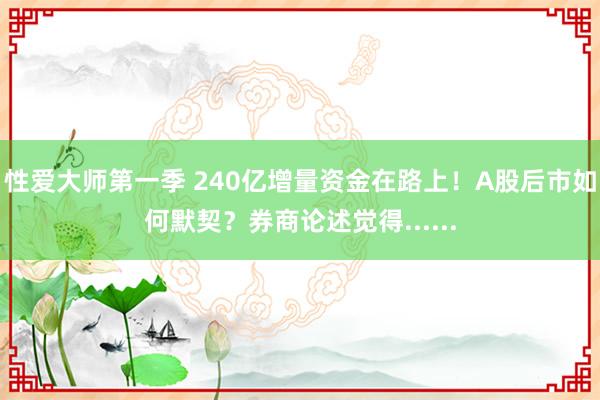 性爱大师第一季 240亿增量资金在路上！A股后市如何默契？券商论述觉得......