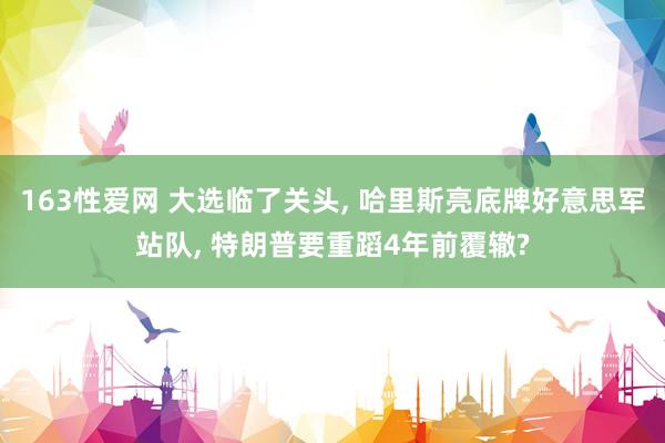 163性爱网 大选临了关头， 哈里斯亮底牌好意思军站队， 特朗普要重蹈4年前覆辙?