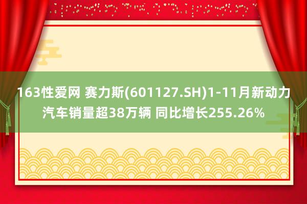 163性爱网 赛力斯(601127.SH)1-11月新动力汽车销量超38万辆 同比增长255.26%