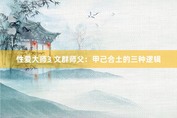 性爱大师3 文群师父：甲己合土的三种逻辑