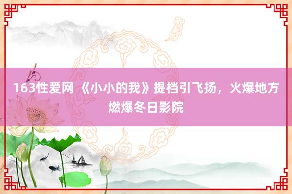 163性爱网 《小小的我》提档引飞扬，火爆地方燃爆冬日影院