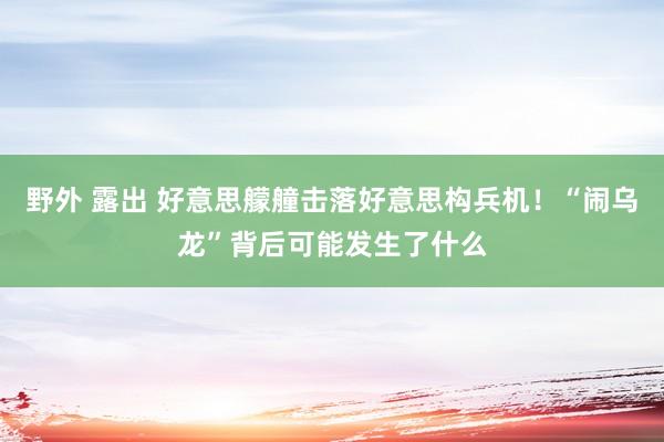 野外 露出 好意思艨艟击落好意思构兵机！“闹乌龙”背后可能发生了什么