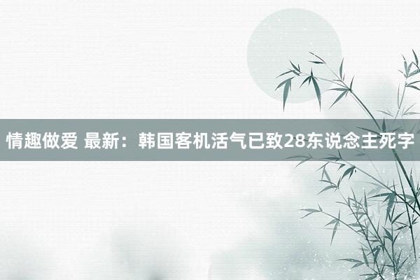 情趣做爱 最新：韩国客机活气已致28东说念主死字