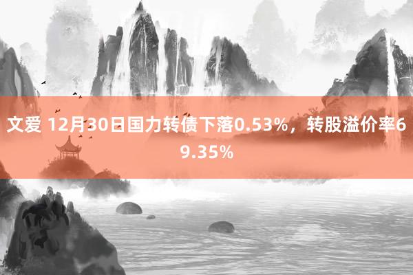 文爱 12月30日国力转债下落0.53%，转股溢价率69.35%