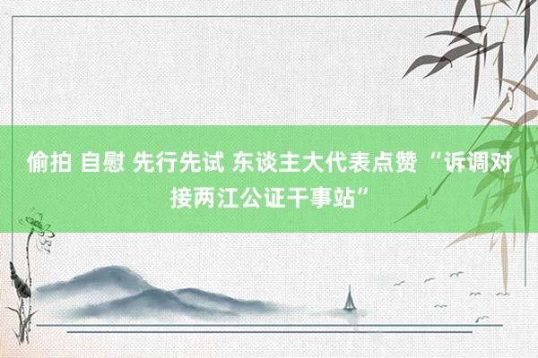 偷拍 自慰 先行先试 东谈主大代表点赞 “诉调对接两江公证干事站”