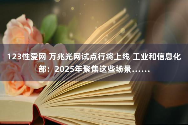 123性爱网 万兆光网试点行将上线 工业和信息化部：2025年聚焦这些场景……