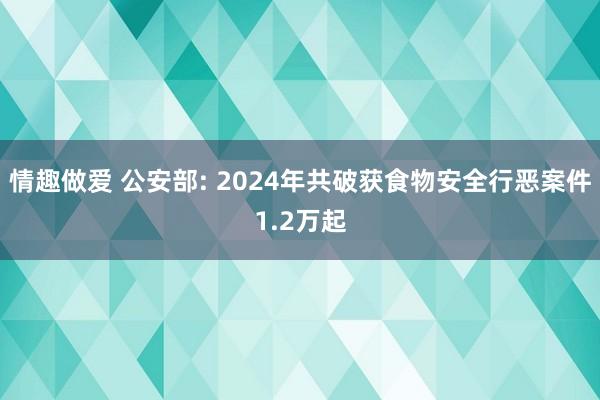 情趣做爱 公安部: 2024年共破获食物安全行恶案件1.2万起